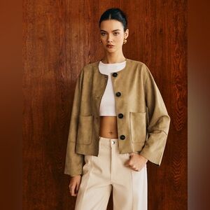 NWT Zara Suede Leather Jacket